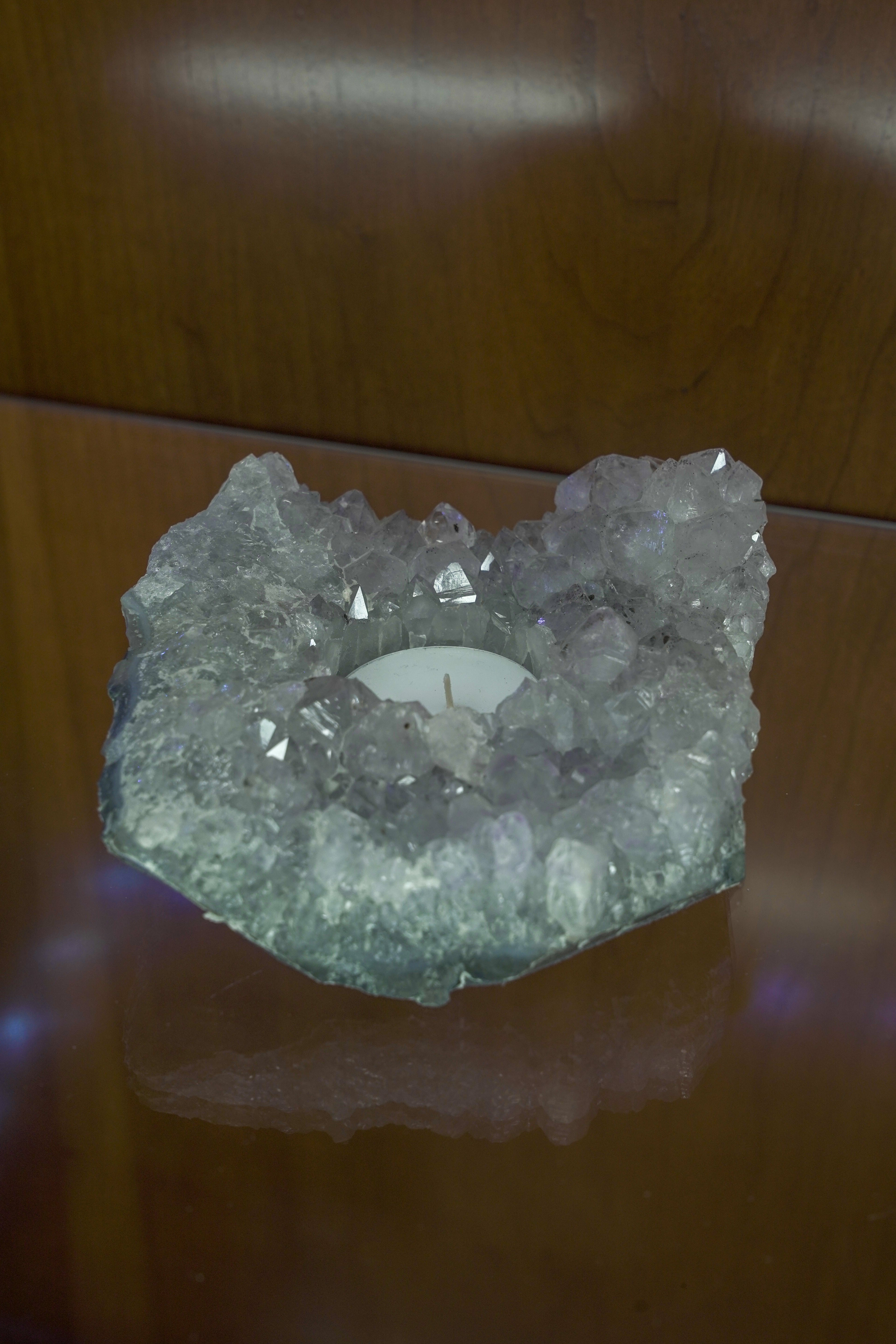 Porta Velas de Drusa de Cristal