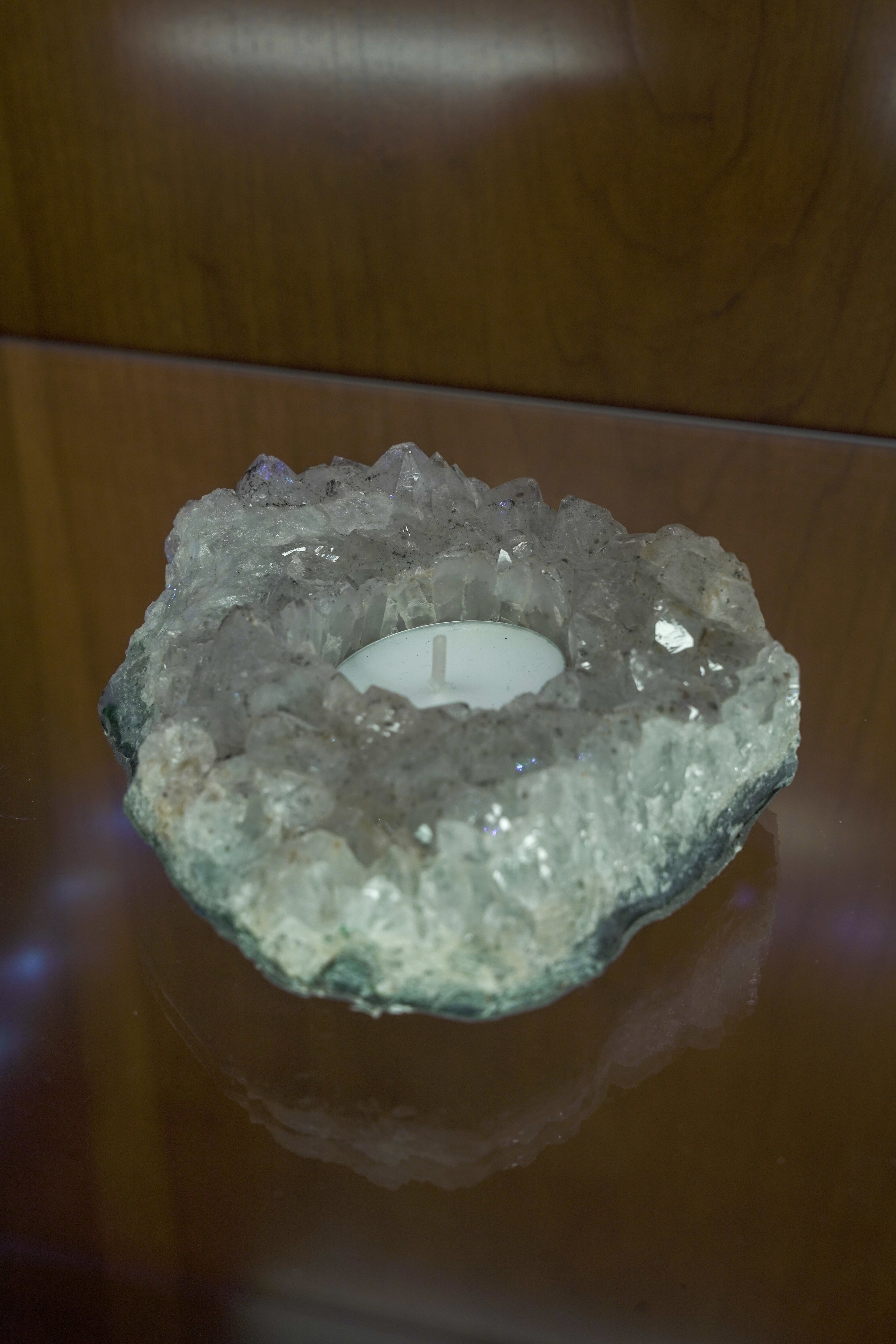 Porta Velas de Drusa de Cristal