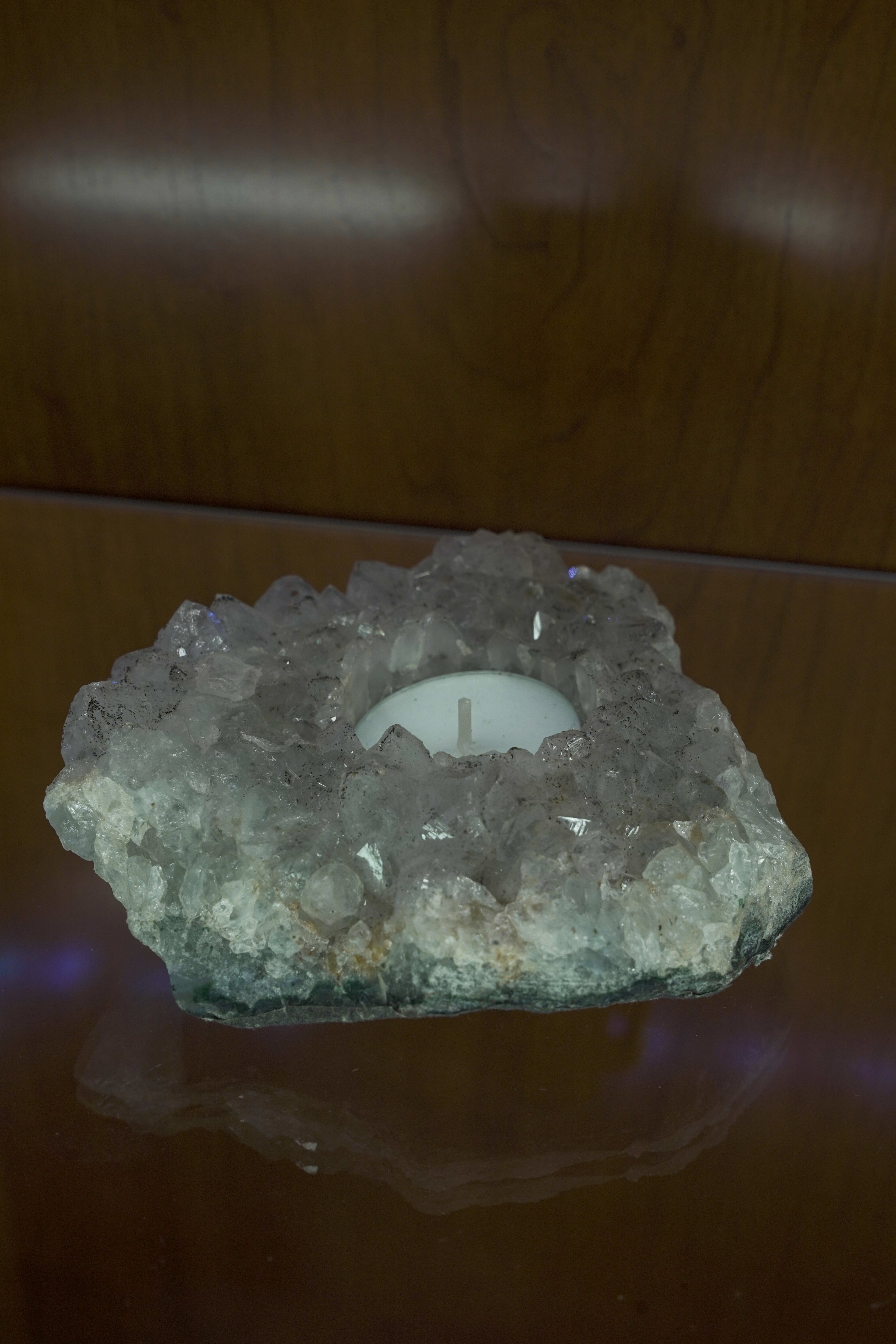 Porta Velas de Drusa de Cristal
